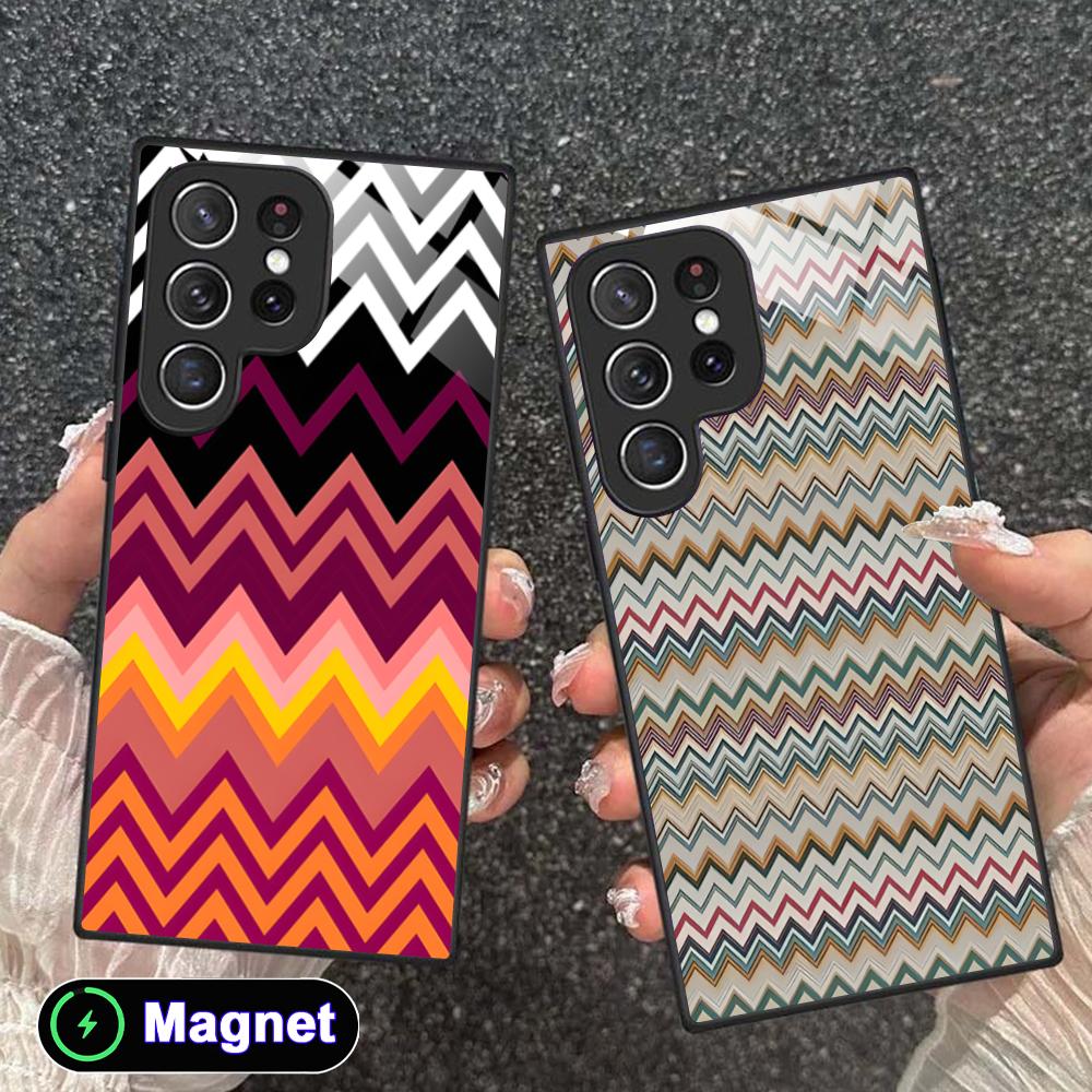 Phone Cases With Magnet - Modegolf Streep Telefoonhoesje voor Samsung Galaxy