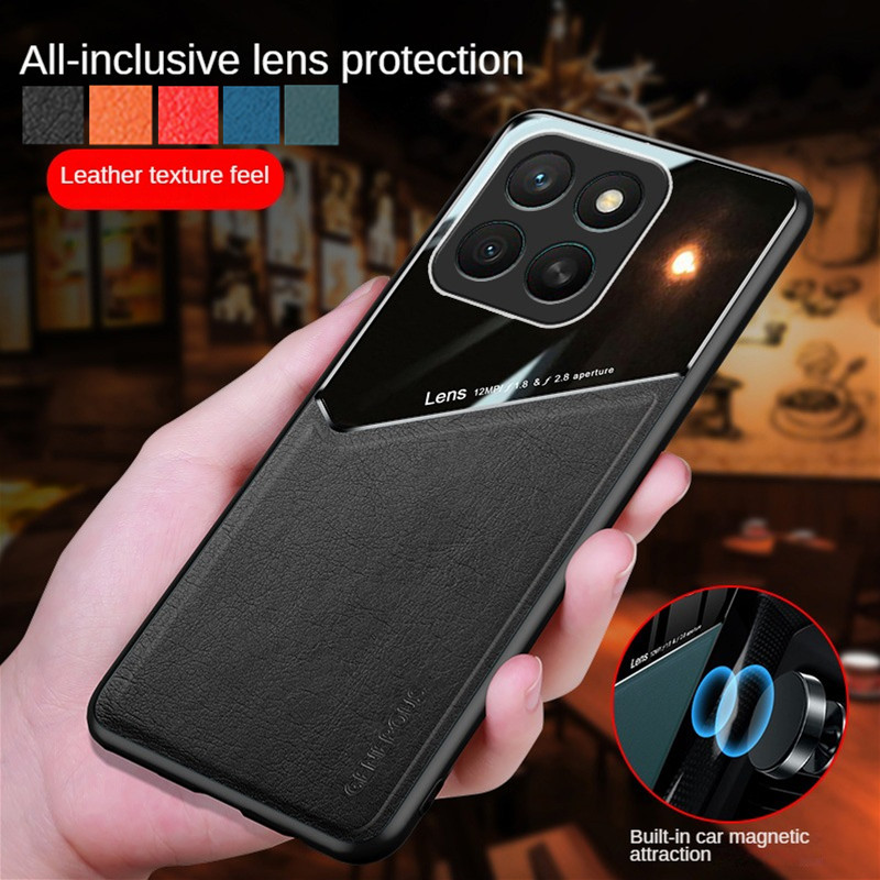 Phone Cases With Magnet - Telefoonhoesje met lederen textuur voor Motorola