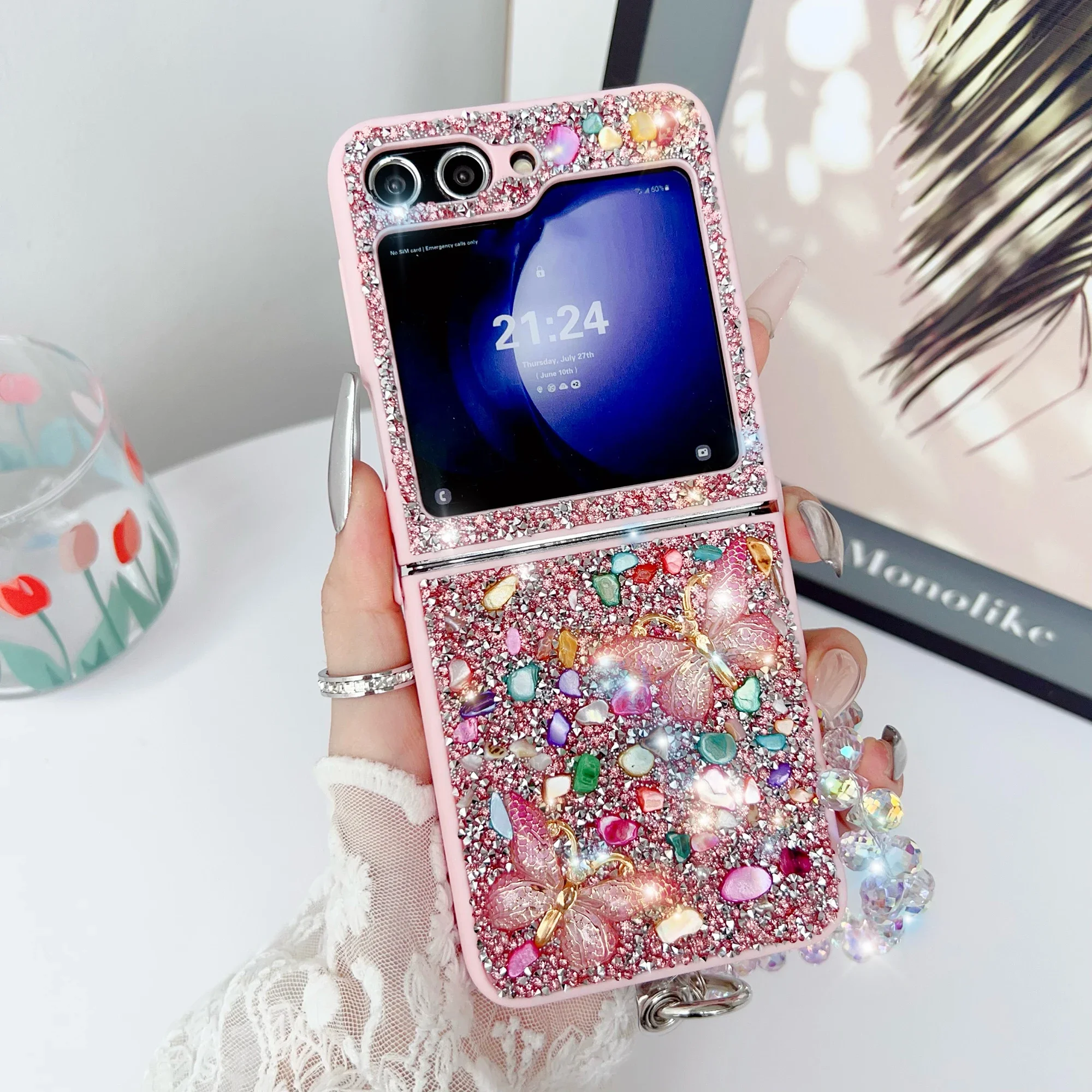 Phone Cases With Loop - Luxe Glitter Telefoon Case Voor Samsung