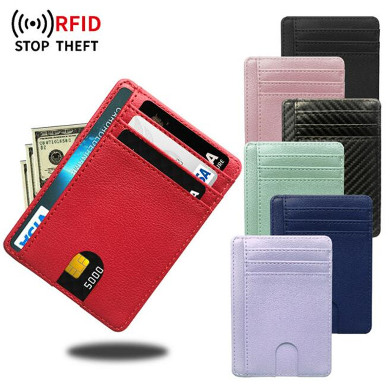 Slim Card Slot Case - 8-slots slanke RFID-blokkerende lederen portemonnee Credit