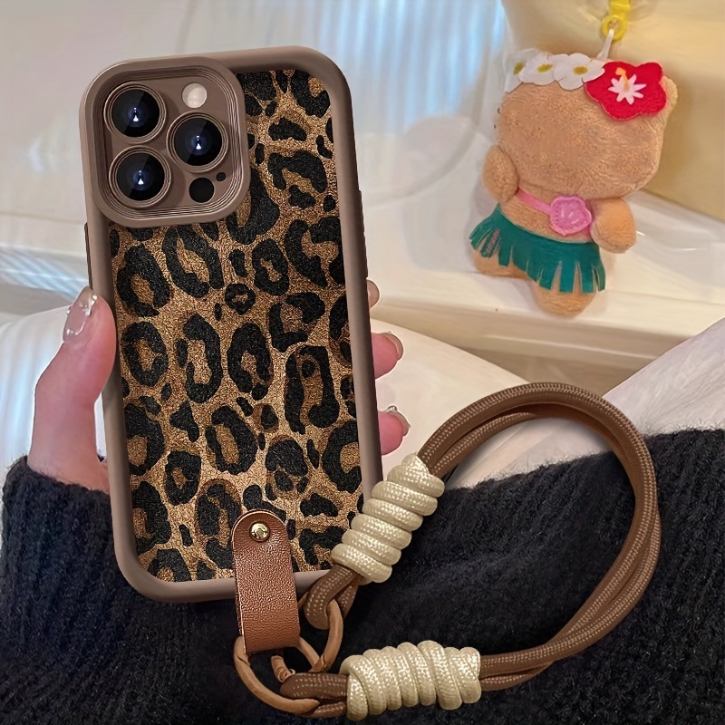 Phone Cases With Loop - Telefoonhoesje met polsbandje en luipaardprint voor
