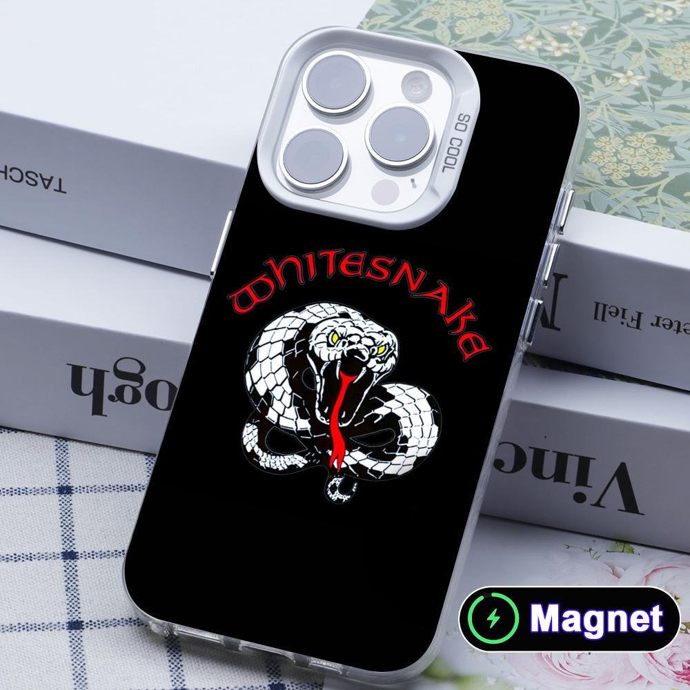 Phone Cases With Magnet - Modehuidige witte slang telefoonhoesje voor iPhone
