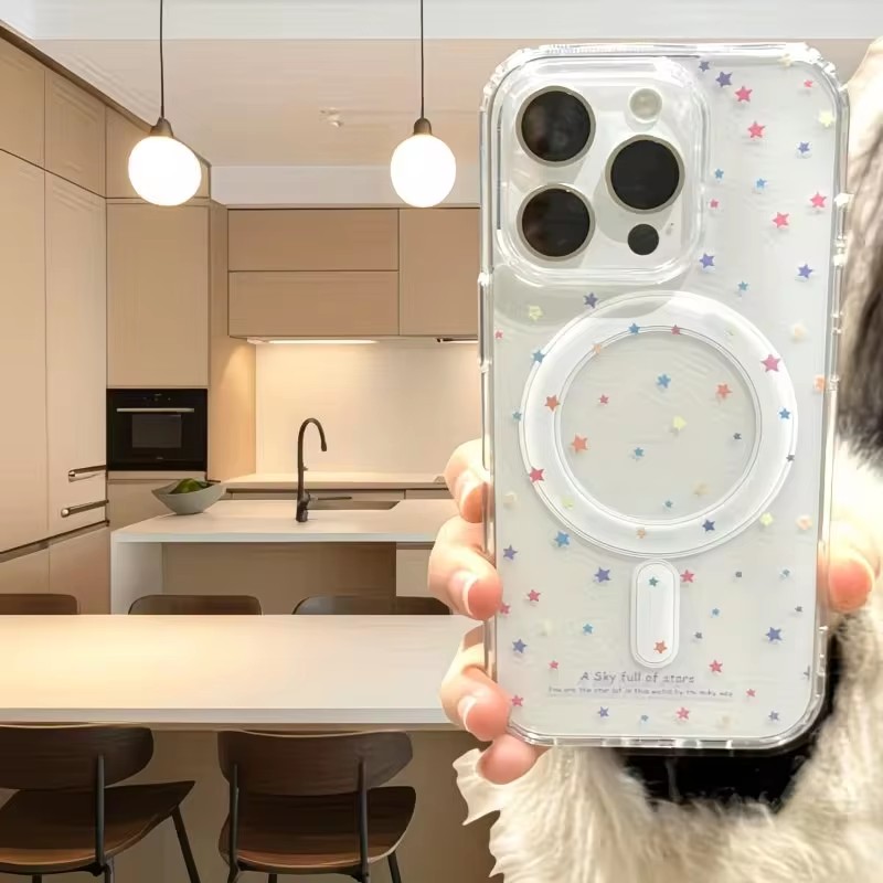 Phone Cases With Magnet - Telefoonhoesje met kleine sterpatroon voor iPhone