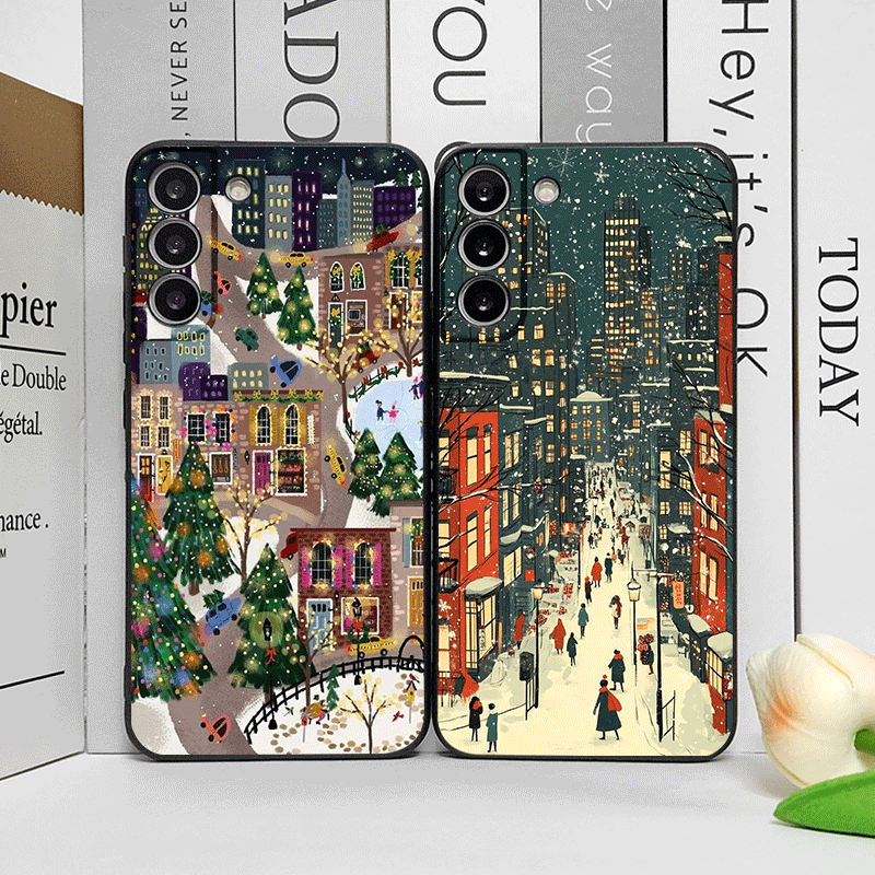 Kerst Sneeuw Straat Etalage La - Phone Cases Oneplus recensie en prijs