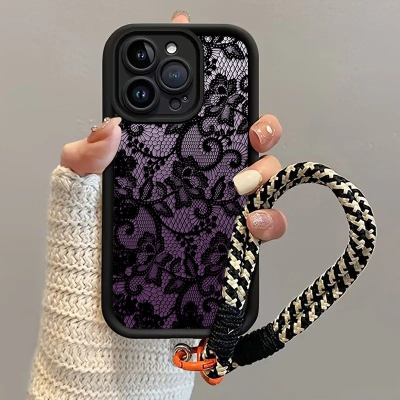 Zwarte paarse kant hangende ba - Phone Cases With Loop recensie en prijs