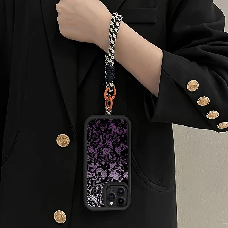 Zwarte paarse kant hangende ba - Phone Cases With Loop recensie en prijs