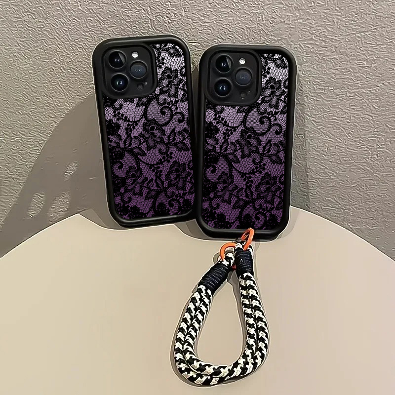 Zwarte paarse kant hangende ba - Phone Cases With Loop recensie en prijs