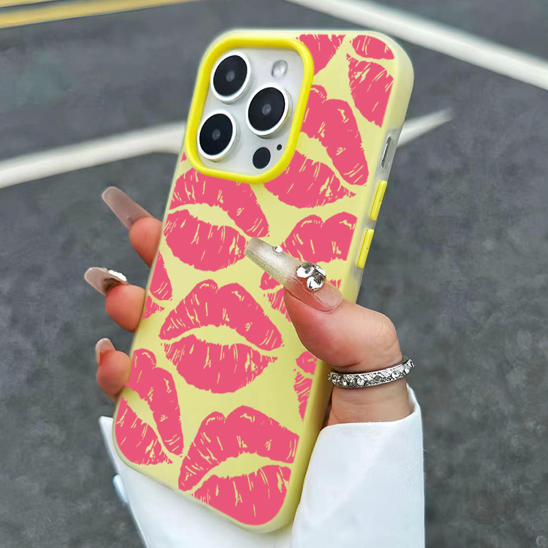 Sexy meisje roze lippen patroo - Phone Cases Designer recensie en prijs