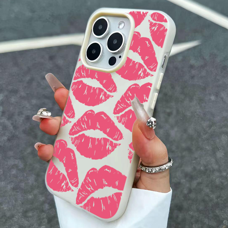 Sexy meisje roze lippen patroo - Phone Cases Designer recensie en prijs