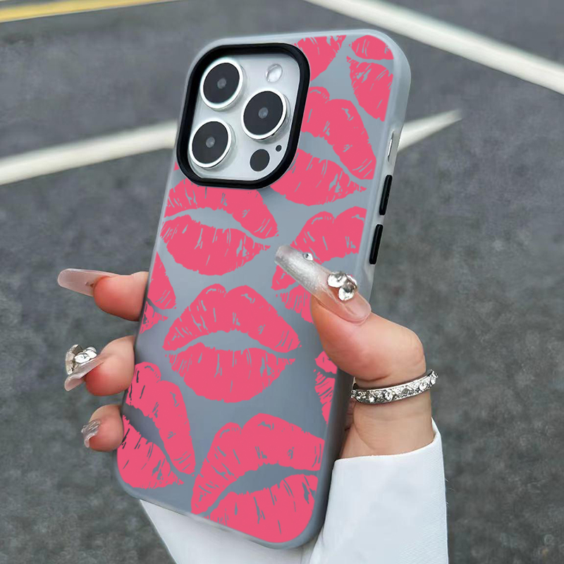 Sexy meisje roze lippen patroo - Phone Cases Designer recensie en prijs