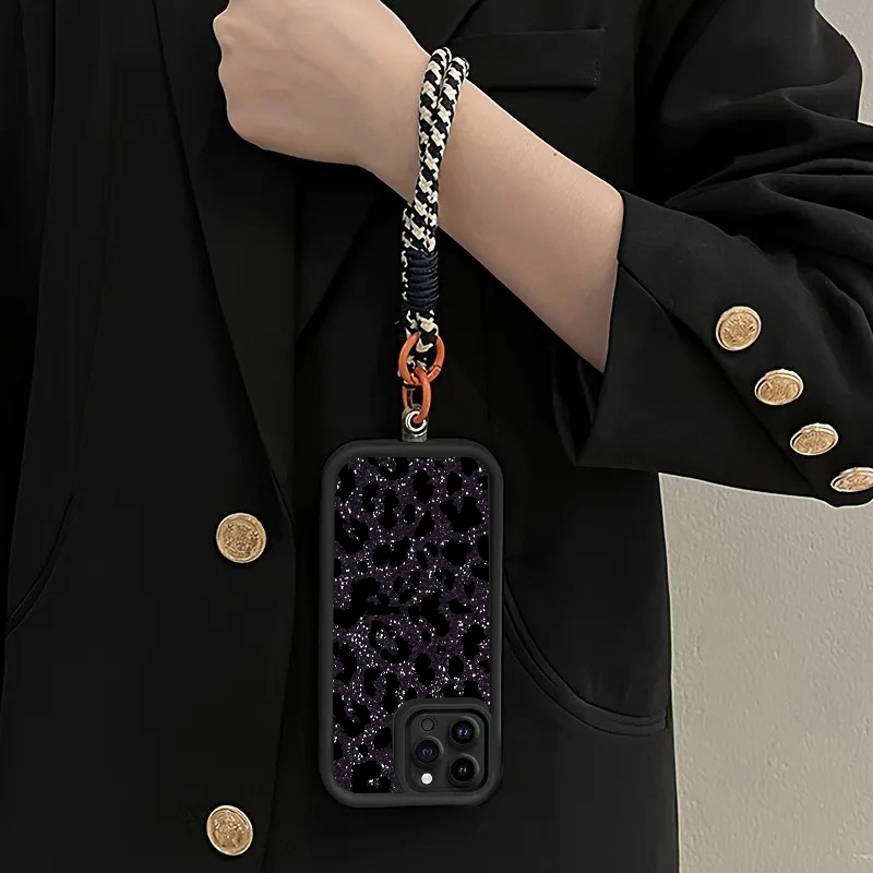 Zwarte gevlekte luipaard hangr - Phone Cases With Loop recensie en prijs