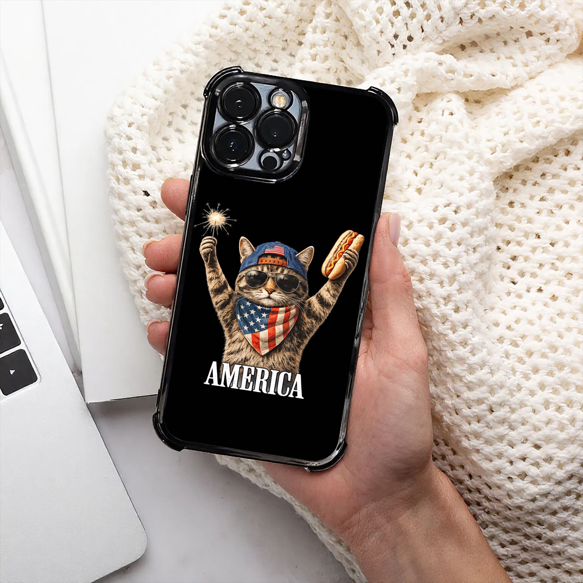 Leuke Amerikaanse Kat Vuurwerk - Phone Cases Usa recensie en prijs